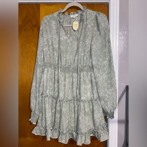 Mine snakeskin print green dress